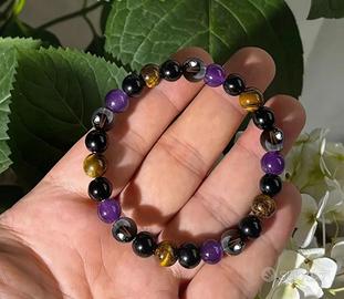 Braccialetto Pietre: Ametista, Ossidiana