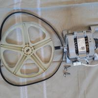 motore lavatrice con cinghia e puleggia