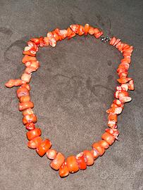 COLLANA DI CORALLO ROSA ARANCIONE PESCA