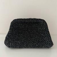 Borsa clutch nera glitter