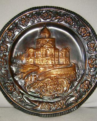 Madonna di san luca bologna antico piatto in rame