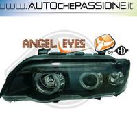 Fanali anteriori frecce angel eyes neri BMW X5 E53