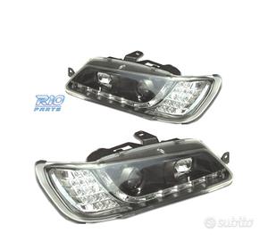 FARI PEUGEOT 306 93-97 LUCE DIURNA A LED FONDO NER