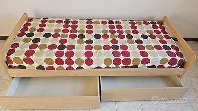 LETTO SINGOLO CON CASSETTI SOTTO