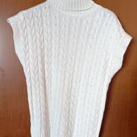 Abito bianco/maxi maglia donna