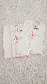 Servizio 12 tovaglioli porta posate  ricamati