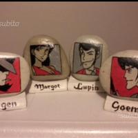 4 Personaggi Lupin dipinti a mano