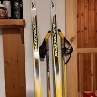 Set sci fondo rossignol +scarpe salomon + exel