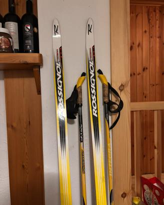 Set sci fondo rossignol +scarpe salomon + exel