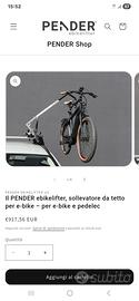 porta bicicletta E-bike da tetto per auto