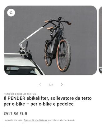 porta bicicletta E-bike da tetto per auto