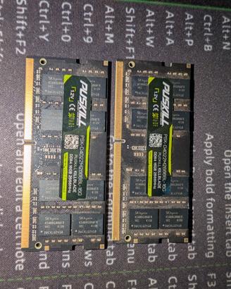 RAM DDR4 SODIMM 32GB 16x2 2666 mhz