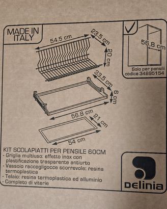 scolapiatti per pensile cucina