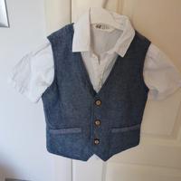 Completo elegante bimbi camicia e gilet 4 anni