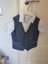 Completo elegante bimbi camicia e gilet 4 anni
