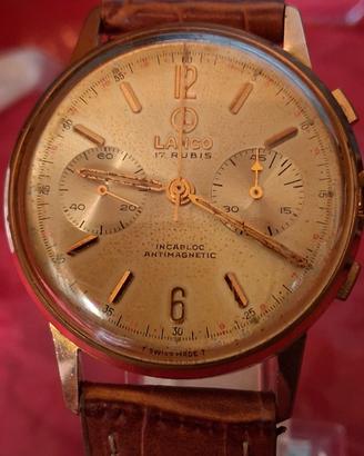 orologio cronografo da polso Vintage Placcato Oro 