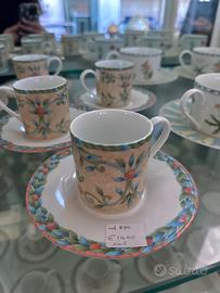 Set da 9 tazzine con piattino accornero in porcell