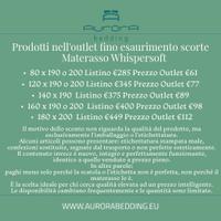 Materasso Whispersoft 120x190/200 Made in Italy