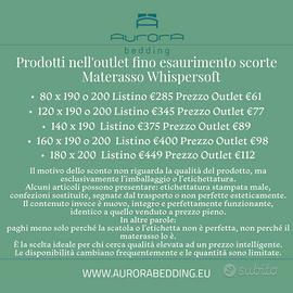 Materasso Whispersoft 120x190/200 Made in Italy