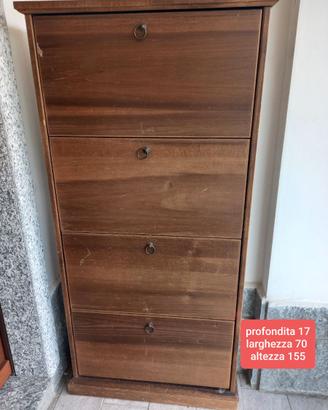 Scarpiera legno noce