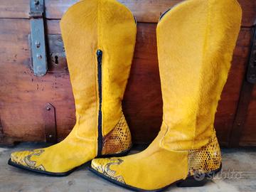 stivali texsani donna vintage in vera pelle di cav