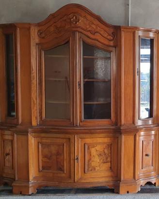 Credenza Cristalliera anni '50 radica di noce