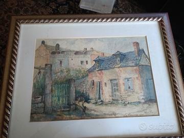 acquarello, Francia Normandia 1931 prezzaccio!