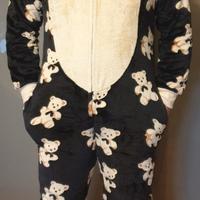 Tuta zip XL orso/orsetto con cappuccio orecchie