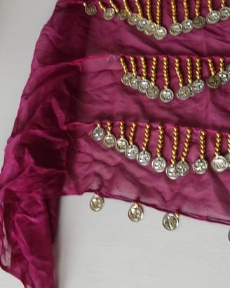 Cintura, pareo rosso, arancio e verde