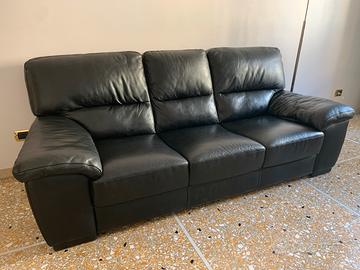 Divano Poltronesofà pelle Macadamia nero 3 posti