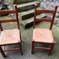3 Sedie impagliate