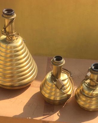 Lampade e lampadario di ottone