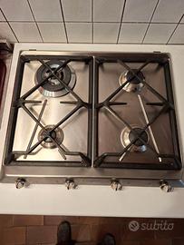 Piano cottura in acciaio a gas Smeg