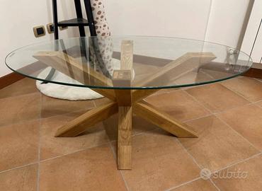 Tavolino Rovere/Vetro