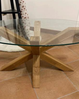 Tavolino Rovere/Vetro