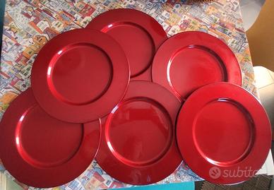 6 sottopiatti metallo rosso