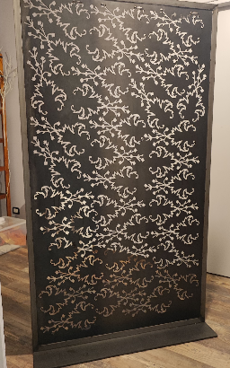 Pannello in ferro decorato a laser