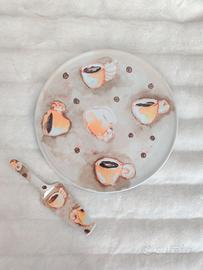 Set ceramica Thun piatto e paletta per torta