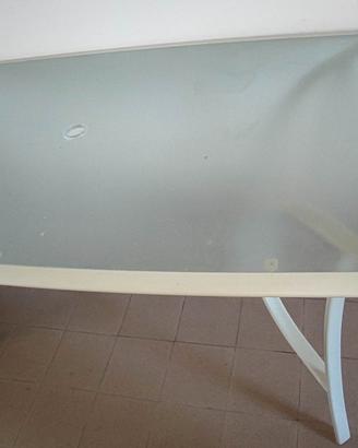 TAVOLO + 6 SEDIE + OMBRELLONE RETTANGOLARE 