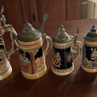 Set 5 boccali tedeschi in ceramica e coperchio