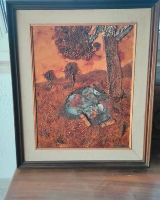 Il Sorcio AL MERIGGIO quadro olio sughero Scarlino