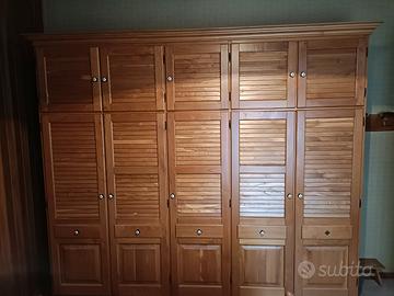 Armadio da camera in legno –  5ante –Stile classio