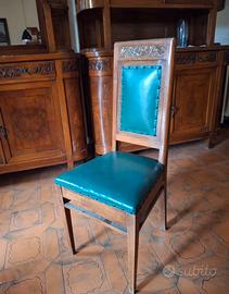 Set di 6 sedie in legno intagliato