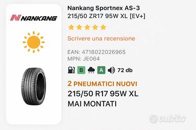 Coppia Pneumatici Nankang 215/50 R17 95W