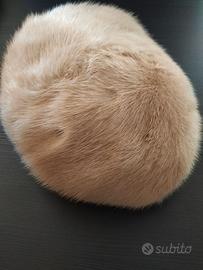 Cappello di Visone bianco/beige. 58 cm