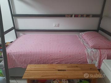 struttura letto singolo a cassettone con doghe