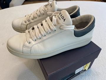 Sneakers uomo Prada in pelle bianca tg. 44