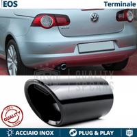 TERMINALE di Scarico per VW EOS ACCIAIO Inox NERO