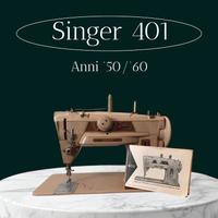 Macchina da cucire Vintage Singer 401 con mobile