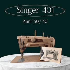 Macchina da cucire Vintage Singer 401 con mobile